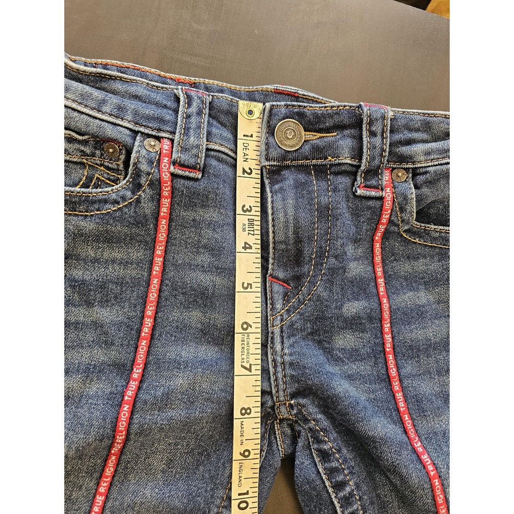 True Religion Jeans Womens 26 Blue Jennie Curvy Mid Rise Skinny Red Trim Denim - Picture 3 of 8